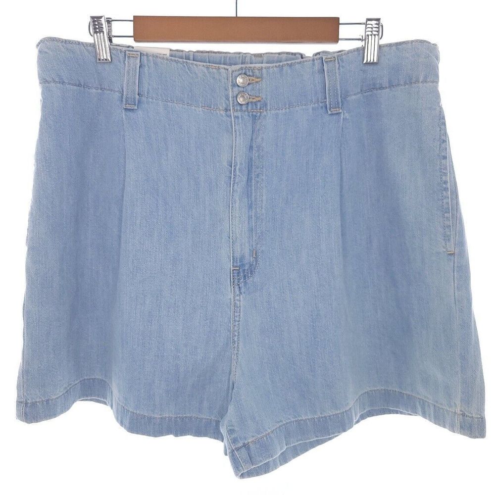 Denizen from Levi's Solid Blue Jean Loose A-line Cotton Shorts Womens 16 W33